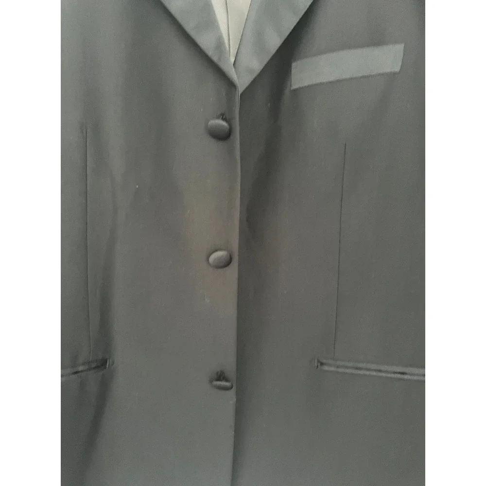 Tessori Uomo Mens 42S Black 100% Wool‎ Tuxedo Blazer Tailored In Italy Luxury